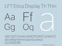 Przykład czcionki LFT Etica Display Th Thin Italic